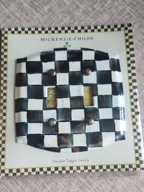 MacKenzie-Childs Black and White Check Double Toggle Cover